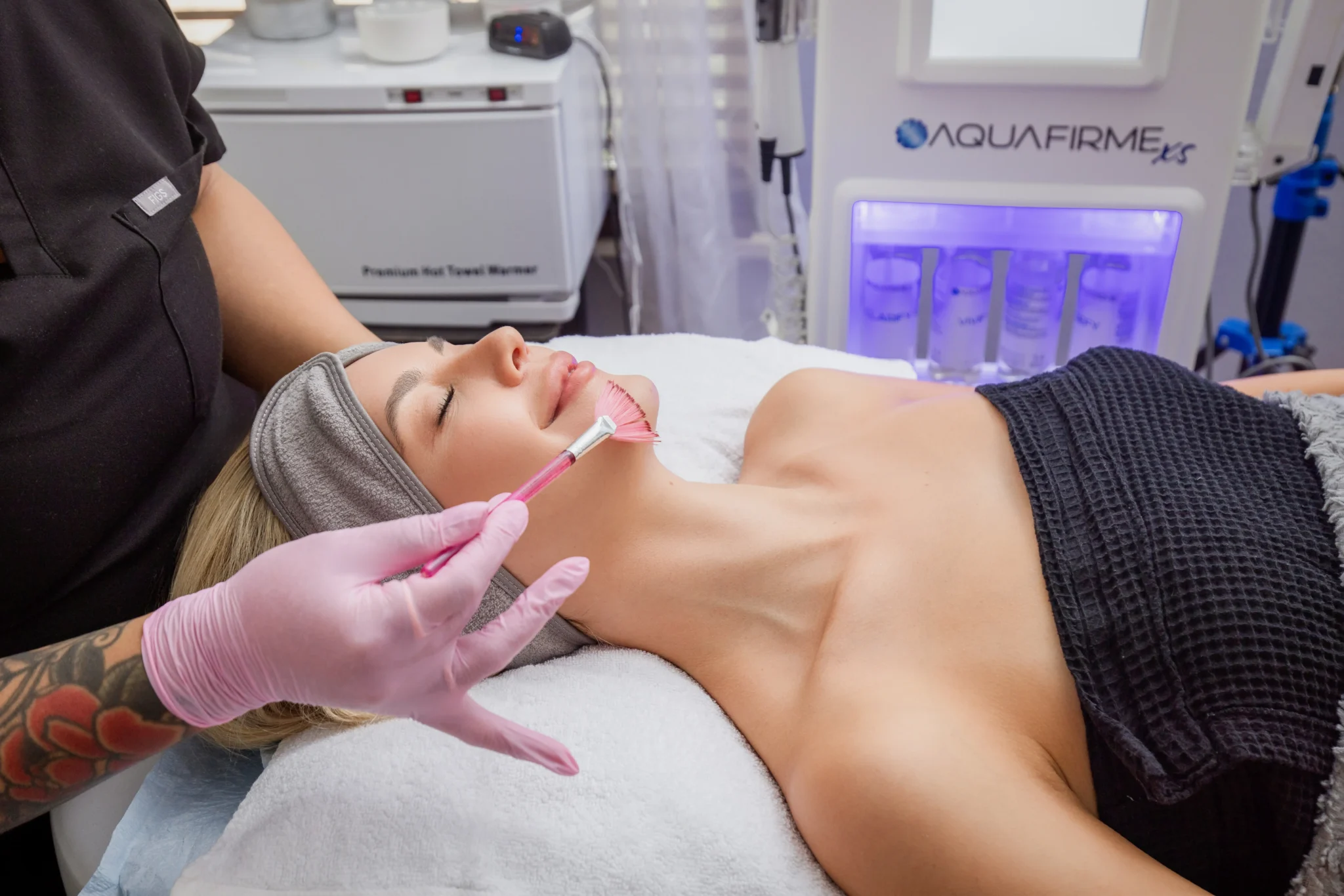 Clean, professional medical spa treatment room with neutral tones at Victory MedSpa in Austin